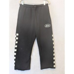PacSun Ford Sweatpants‎ Men's Small Black Checkerboard Racing Logo Joggers